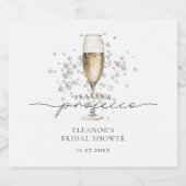 Elegante Gouden Parels en Prosecco Bruidsdouche Bier Etiket (Enkel label)