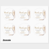 Elegante Gouden Parels en Prosecco Bruidsdouche Ronde Sticker (Vel)