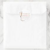 Elegante Gouden Parels en Prosecco Bruidsdouche Ronde Sticker (Tas)