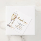 Elegante Gouden Parels en Prosecco Bruidsfeest Bedankjes Labels (In situ)