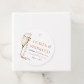 Elegante Gouden Parels en Prosecco Bruidsfeest Bedankjes Labels (In situ)