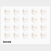 Elegante Gouden Parels en Prosecco Bruidsfeest Ronde Sticker (Vel)