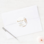 Elegante Gouden Parels en Prosecco Bruidsfeest Ronde Sticker (Envelop)