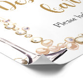 Elegante gouden parels en Prosecco Dessert Bar Sig Poster (Hoek)
