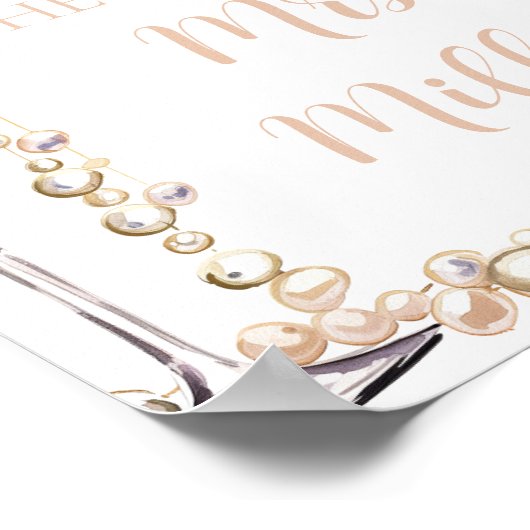 Elegante gouden parels en Prosecco toekomst mevrou Poster (Hoek)