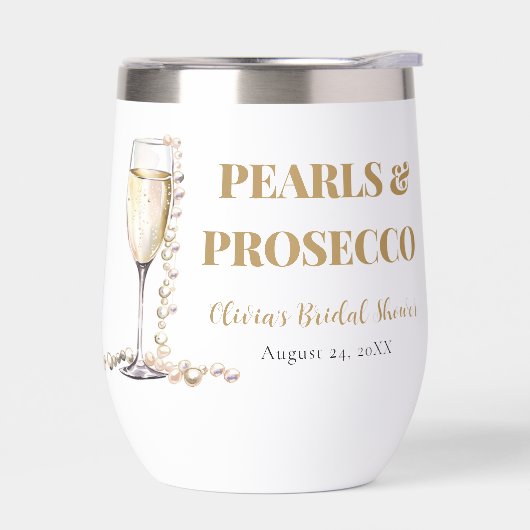 Elegante gouden parels en Prosecco Vrijgezellenfee (Links)