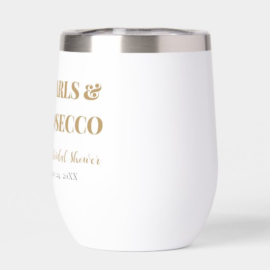 Elegante gouden parels en Prosecco Vrijgezellenfee (Achterkant)