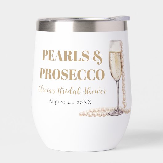 Elegante gouden parels en Prosecco Vrijgezellenfee (Links)