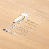 Elegante gouden parels en Prosecco Vrijgezellenfee Acryl Uitnodigingen (Laagn)