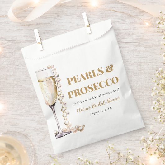 Elegante gouden parels en Prosecco Vrijgezellenfee Bedankzakje (Geknipt)