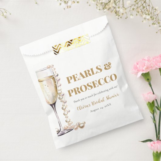 Elegante gouden parels en Prosecco Vrijgezellenfee Bedankzakje (Gezegeld)