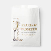 Elegante gouden parels en Prosecco Vrijgezellenfee Bedankzakje (Voorkant)