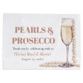 Elegante gouden parels en Prosecco Vrijgezellenfee Groot Cadeauzakje (Achterkant)