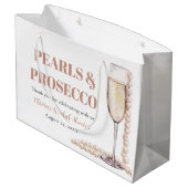 Elegante gouden parels en Prosecco Vrijgezellenfee Groot Cadeauzakje (Achterkant Gekanteld)