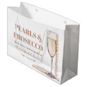 Elegante gouden parels en Prosecco Vrijgezellenfee Groot Cadeauzakje (Voorkant Gekanteld)