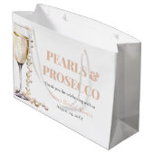 Elegante gouden parels en Prosecco Vrijgezellenfee Groot Cadeauzakje (Achterkant Gekanteld)