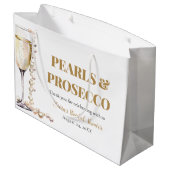 Elegante gouden parels en Prosecco Vrijgezellenfee Groot Cadeauzakje (Achterkant Gekanteld)