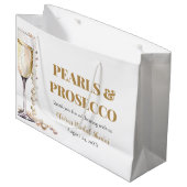 Elegante gouden parels en Prosecco Vrijgezellenfee Groot Cadeauzakje (Voorkant Gekanteld)