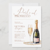 Elegante gouden parels en Prosecco Vrijgezellenfee Kaart (Voorkant)