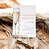 Elegante gouden parels en Prosecco Vrijgezellenfee Kaart