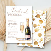 Elegante gouden parels en Prosecco Vrijgezellenfee Kaart