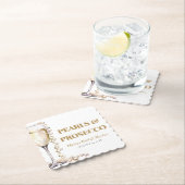 Elegante gouden parels en Prosecco Vrijgezellenfee Kartonnen Onderzetters (Insitu)