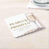 Elegante gouden parels en Prosecco Vrijgezellenfee Kartonnen Onderzetters (Gebogen)