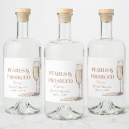 Elegante gouden parels en Prosecco Vrijgezellenfee Likeurfles Etiket