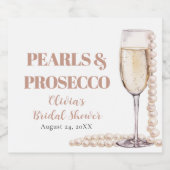 Elegante gouden parels en Prosecco Vrijgezellenfee Likeurfles Etiket (Enkel label)