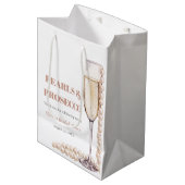Elegante gouden parels en Prosecco Vrijgezellenfee Medium Cadeauzakje (Voorkant Gekanteld)