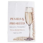 Elegante gouden parels en Prosecco Vrijgezellenfee Medium Cadeauzakje (Achterkant)