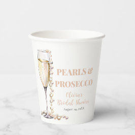 Elegante gouden parels en Prosecco Vrijgezellenfee Papieren Bekers
