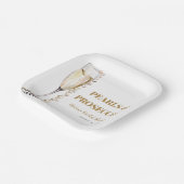 Elegante gouden parels en Prosecco Vrijgezellenfee Papieren Bordje (Gebogen)