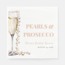Elegante gouden parels en Prosecco Vrijgezellenfee Servet