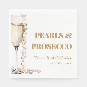 Elegante gouden parels en Prosecco Vrijgezellenfee Servet