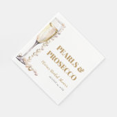 Elegante gouden parels en Prosecco Vrijgezellenfee Servet (Hoek)