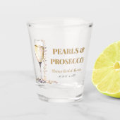 Elegante gouden parels en Prosecco Vrijgezellenfee Shot Glas (Voorkant)