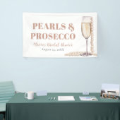 Elegante gouden parels en Prosecco Vrijgezellenfee Spandoek (Beurs)