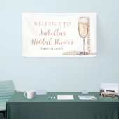 Elegante gouden parels en Prosecco Vrijgezellenfee Spandoek (Beurs)