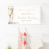 Elegante gouden parels en Prosecco Vrijgezellenfee Spandoek (Insitu)