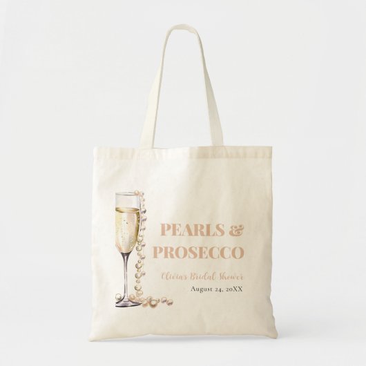 Elegante gouden parels en Prosecco Vrijgezellenfee Tote Bag (Voorkant)