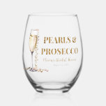 Elegante gouden parels en Prosecco Vrijgezellenfee Wijnglas Zonder Voet<br><div class="desc">Vier de vereniging van liefde en elegantie op uw vrijgezellenfeest met onze Elegant Gold Pearls en Prosecco Stemless Wine Glasses. Elk glas is versierd met glinsterende gouden accenten en delicate parels, waardoor een prachtig visueel meesterwerk ontstaat dat de verfijning van uw viering weerspiegelt. Perfect voor het serveren van uw favoriete...</div>