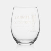 Elegante gouden parels en Prosecco Vrijgezellenfee Wijnglas Zonder Voet (Achterkant)