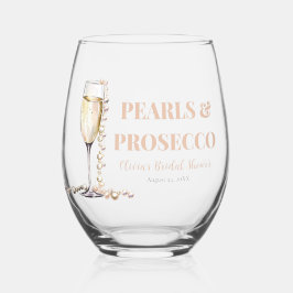 Elegante gouden parels en Prosecco Vrijgezellenfee Wijnglas Zonder Voet