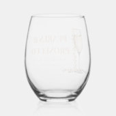 Elegante gouden parels en Prosecco Vrijgezellenfee Wijnglas Zonder Voet (Achterkant)