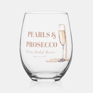Elegante gouden parels en Prosecco Vrijgezellenfee Wijnglas Zonder Voet