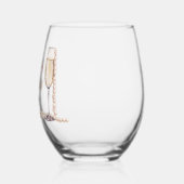 Elegante gouden parels en Prosecco Vrijgezellenfee Wijnglas Zonder Voet (Links)