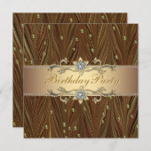 Elegante gouden parels verjaardagsfeest uitnodigin kaart (Voorkant / Achterkant)