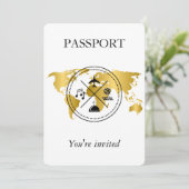 Elegante gouden paspoort bestemming Verjaardagsfot Kaart (Staand voorkant)