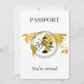 Elegante gouden paspoort bestemming Verjaardagsfot Kaart (Voorkant)